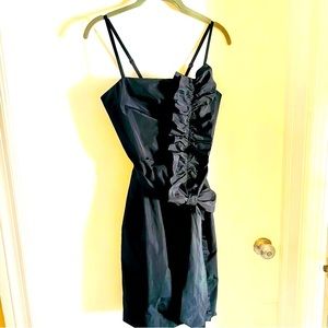 BCBG MAXAZRIA Little Black Dress! Spaghetti Straps! Taffeta feel! New.  4